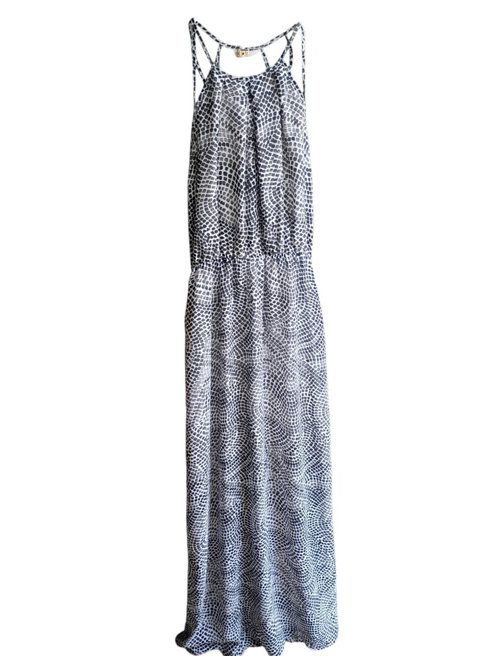 H&M Mosaic Print Chiffon Maxi Dress Size 4